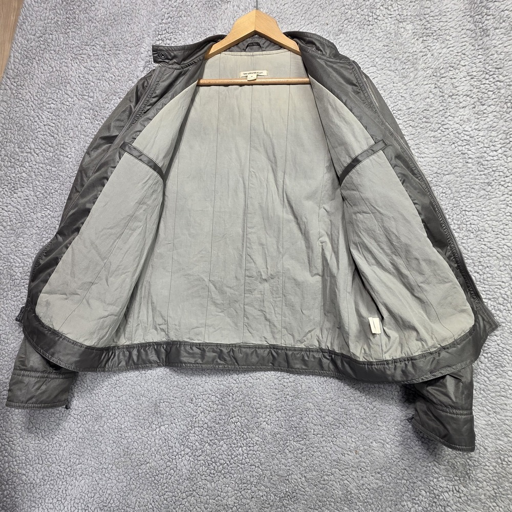 John Varvatos Collection Men Gray Racer Jacket Zip Front Windbreaker Size Medium - Picture 6 of 14